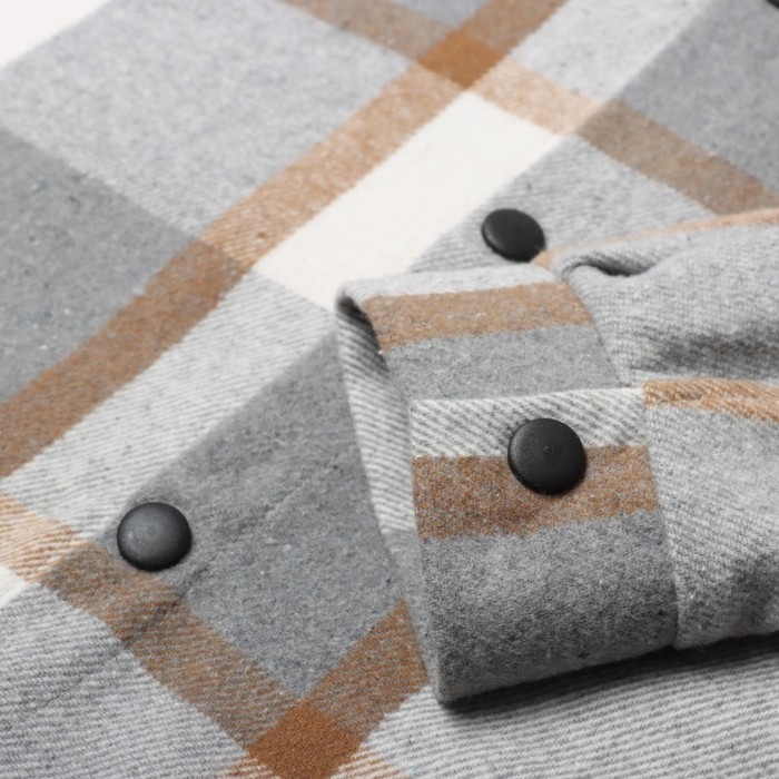 Рубашка мужская в клетку MIST, размер 56, серый