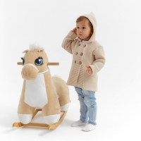 Джемпер вязаный детский с капюшоном MINAKU, цвет бежевый, рост 116 см