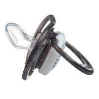 Соска - пустышка силиконовая ортодонтическая &laquo;Слоник&raquo;, от 0 мес., с колпачком, цвет черный