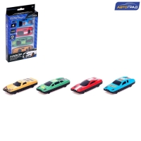 Набор металлических машин &laquo;Гонка&raquo;, 4 шт., цвета МИКС