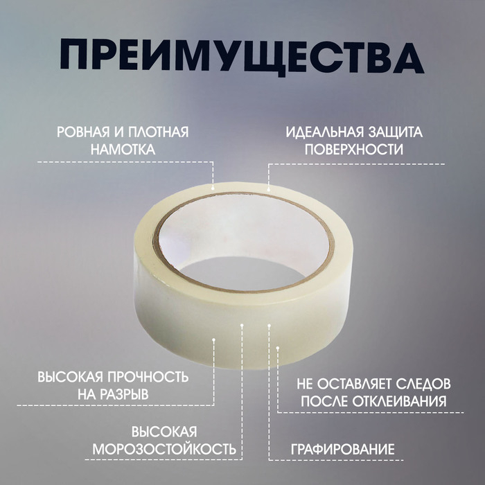 Лента малярная ТУНДРА, клейкая, термостойкая (160&deg;С), 48 мм x 50 м