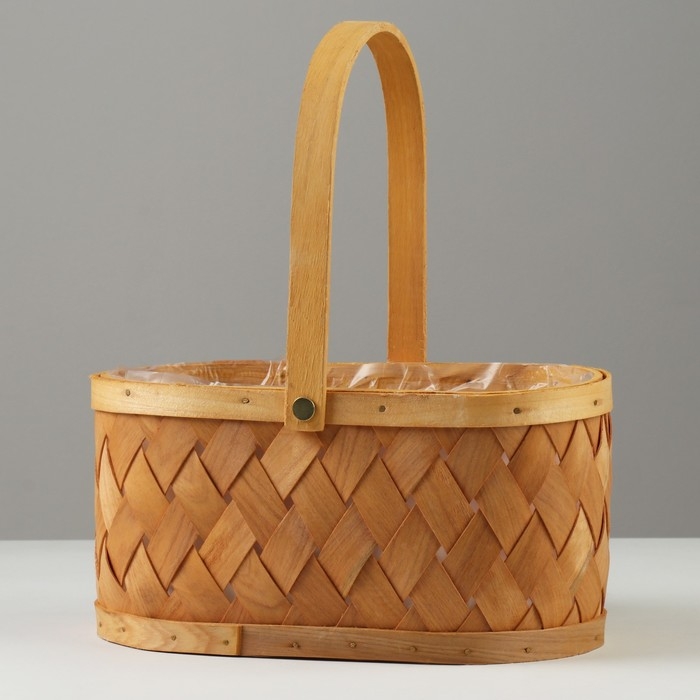 Корзина плетеная, 23,5 х 17 х H12/26,5 см, секвойя Корзина плетеная, 23,5 х 17 х H12/26,5 см, секвойя