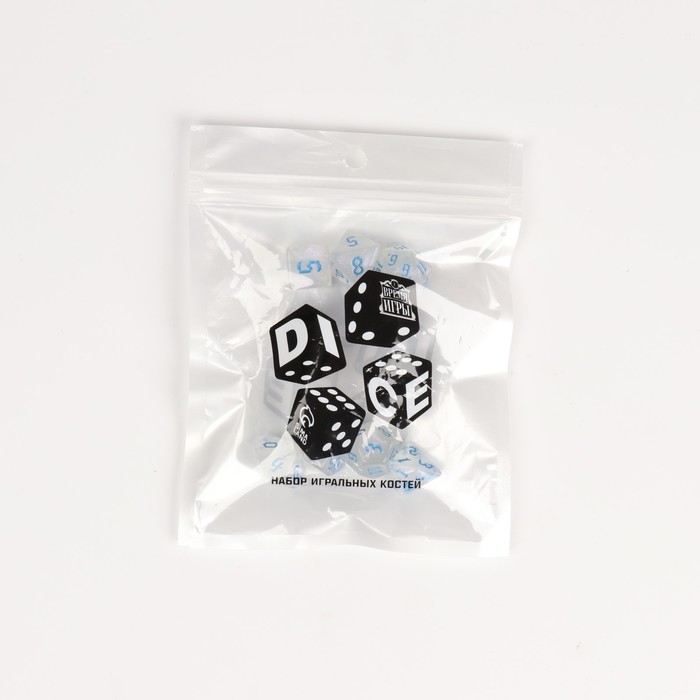 Набор кубиков для D&D (Dungeons and Dragons, ДнД) Набор кубиков для D&D (Dungeons and Dragons, ДнД) "Время игры", серия: D&D, 7 шт, синие