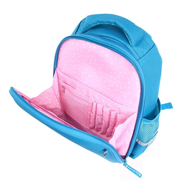 Рюкзак каркасный 36 х 28 х 17 см, + пенал, Bruno Visconti Рюкзак каркасный 36 х 28 х 17 см, + пенал, Bruno Visconti "CUTE OWLS. КОКЕТКА", бирюзовый