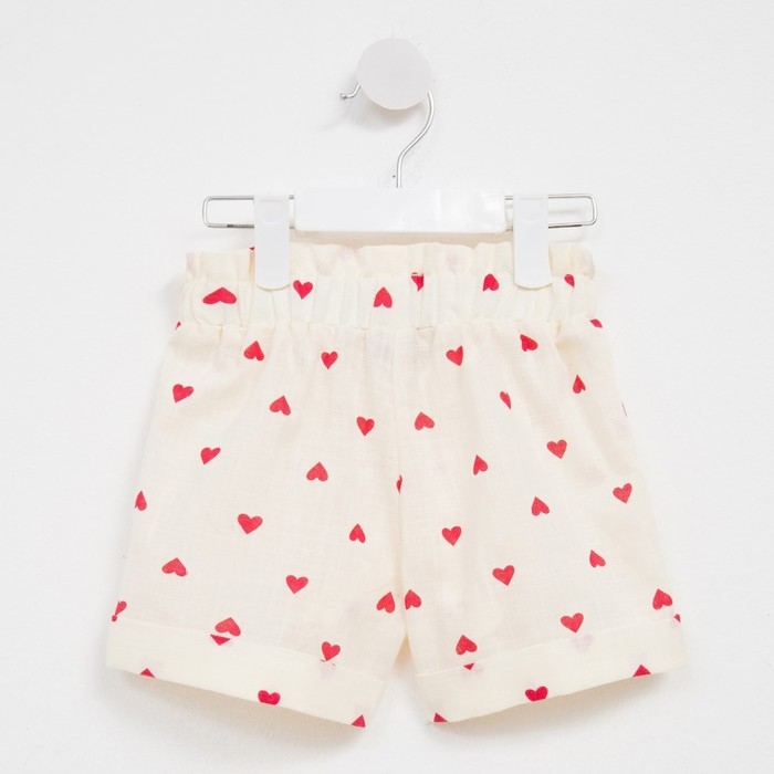 Шорты для девочки MINAKU: Cotton Collection цвет бежевый, рост 104 Шорты для девочки MINAKU: Cotton Collection цвет бежевый, рост 104