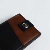 Портмоне мужское на магните, отдел для карт, монет, цвет чёрный/коричневый Портмоне мужское на магните, отдел для карт, монет, цвет чёрный/коричневый