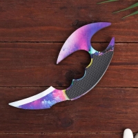 Сувенир деревянный "Ножик Керамбит с защитой пальцев", цвет космические облака Сувенир деревянный "Ножик Керамбит с защитой пальцев", цвет космические облака