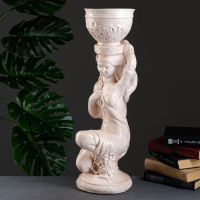 Фигура "Девушка сидя кашпо на голове" состаренный 0,8 л / 24х64х20см Фигура "Девушка сидя кашпо на голове" состаренный 0,8 л / 24х64х20см