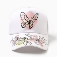 Бейсболка детская "Бабочки", цвет белый, размер 54 Бейсболка детская "Бабочки", цвет белый, размер 54