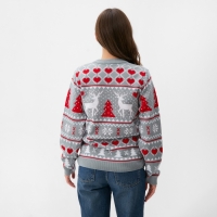 Джемпер вязаный KAFTAN "Новогодний" размер 42, серый