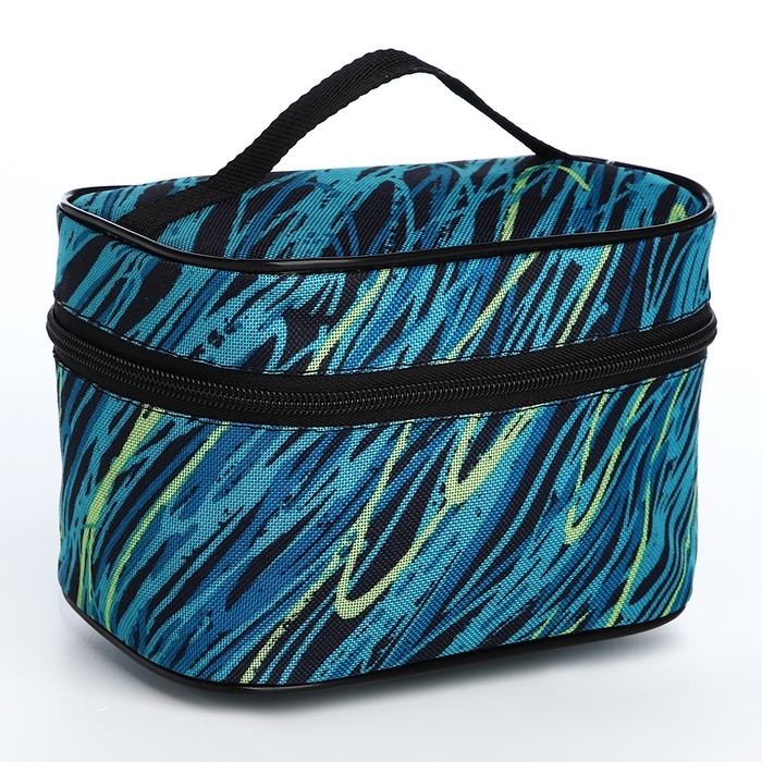 Косметичка на молнии, цвет голубой/чёрный Косметичка на молнии, цвет голубой/чёрный