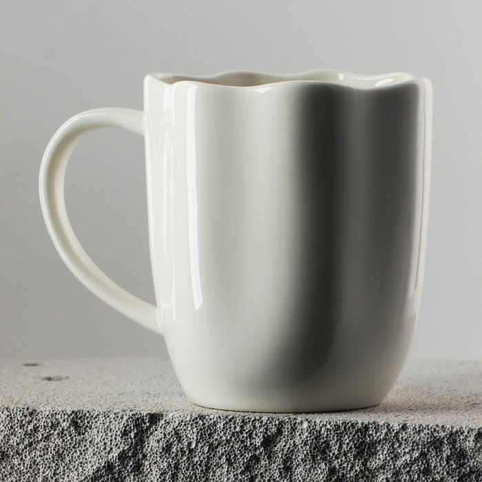 Кружка керамическая неровный край «Разводы», 350 мл, цвет голубой Кружка керамическая неровный край «Разводы», 350 мл, цвет голубой