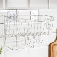 Корзина на липучках Доляна, 37,5&times;15&times;22 см, цвет белый