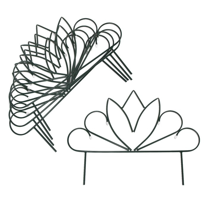 Ограждение декоративное, 47 &times; 375 см, 5 секций, металл, &laquo;Бутон&raquo;, Greengo