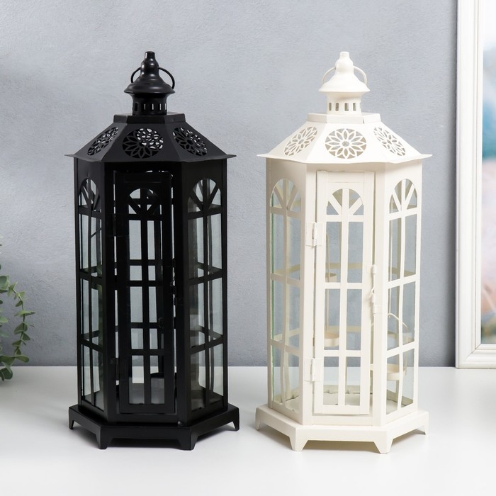 Подсвечник металл Подсвечник металл "Фонарь - цветок" МИКС 20х20х44 см