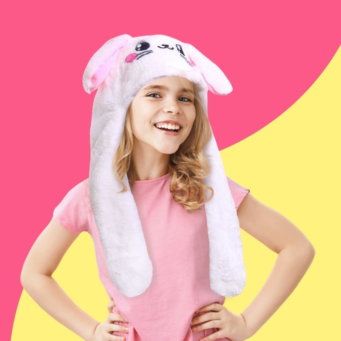 Шапка мягкая с прыгающими ушами, &laquo;Зайчик&raquo;