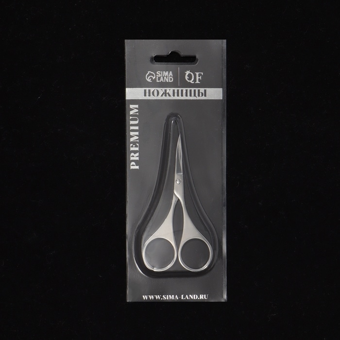 Ножницы маникюрные &laquo;Premium&raquo;, загнутые, 9 см, на блистере, цвет серебристый
