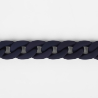 Цепочка для сумки, пластиковая, матовая, 17 &times; 23 мм, 120 см, цвет тёмно-синий