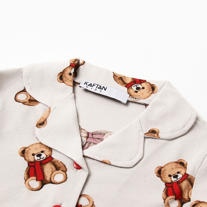 Пижама детская (рубашка и брюки) KAFTAN "Мишка в шарфе" р.36 (134-140)