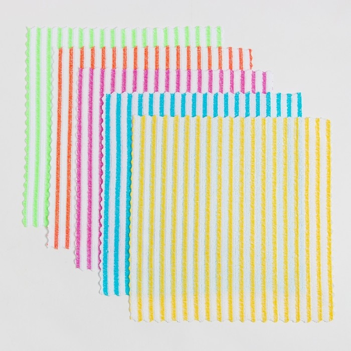 Набор салфеток Доляна "Полоска" 30х30 см, 5 шт. микрофибра, 100% п/э