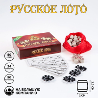 Русское лото, игра настольная "Два Грифона", 24 карточки, карточка 21 х 7.5 см, с бочонками Русское лото, игра настольная "Два Грифона", 24 карточки, карточка 21 х 7.5 см, с бочонками