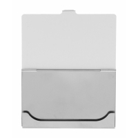 Визитница металлическая, горизонтальная, серебристая