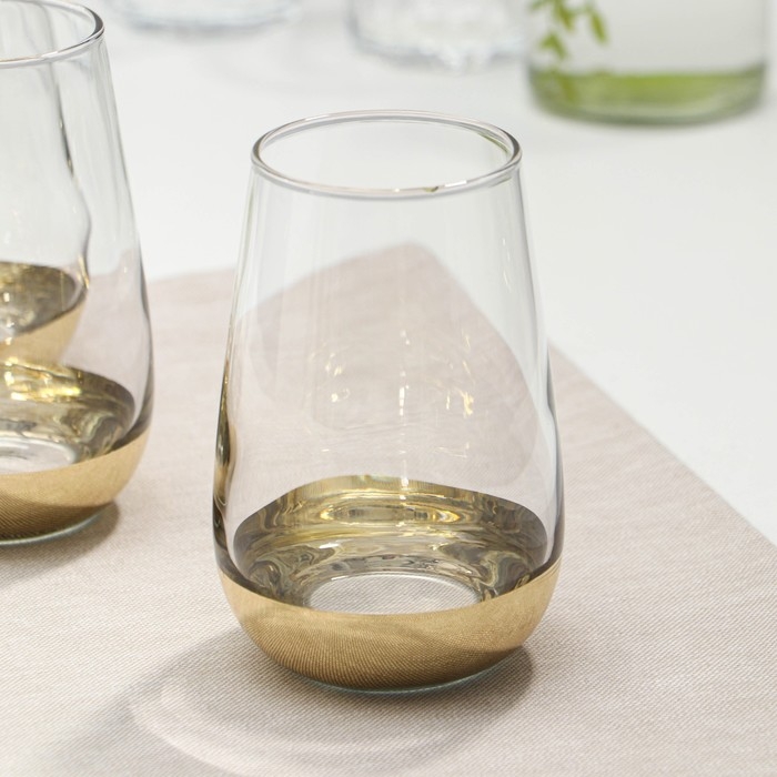 Набор высоких стеклянных стаканов &laquo;Электрическое золото&raquo;, 350 мл, 4 шт