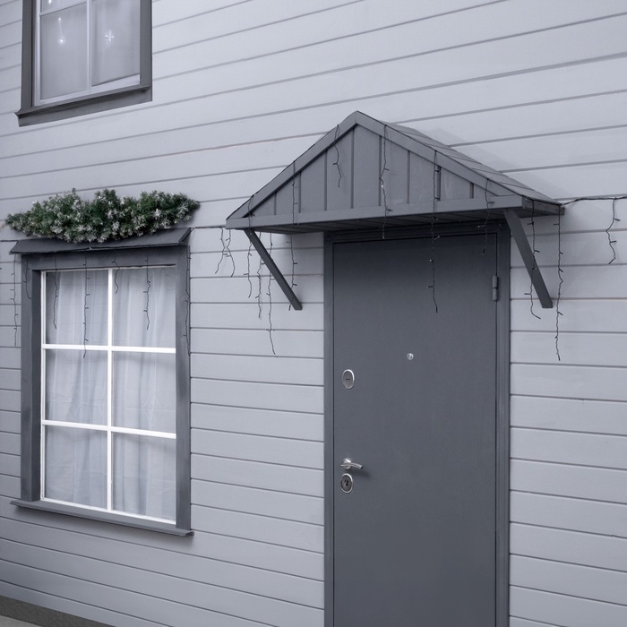 Гирлянда «Бахрома» 25 × 0.7 м, IP44, УМС, тёмная нить, 450 LED, свечение тёплое белое, 220 В Гирлянда «Бахрома» 25 × 0.7 м, IP44, УМС, тёмная нить, 450 LED, свечение тёплое белое, 220 В