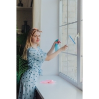 Водосгон с изогнутой ручкой Доляна, 23&times;20 см, 5 см цвет белый