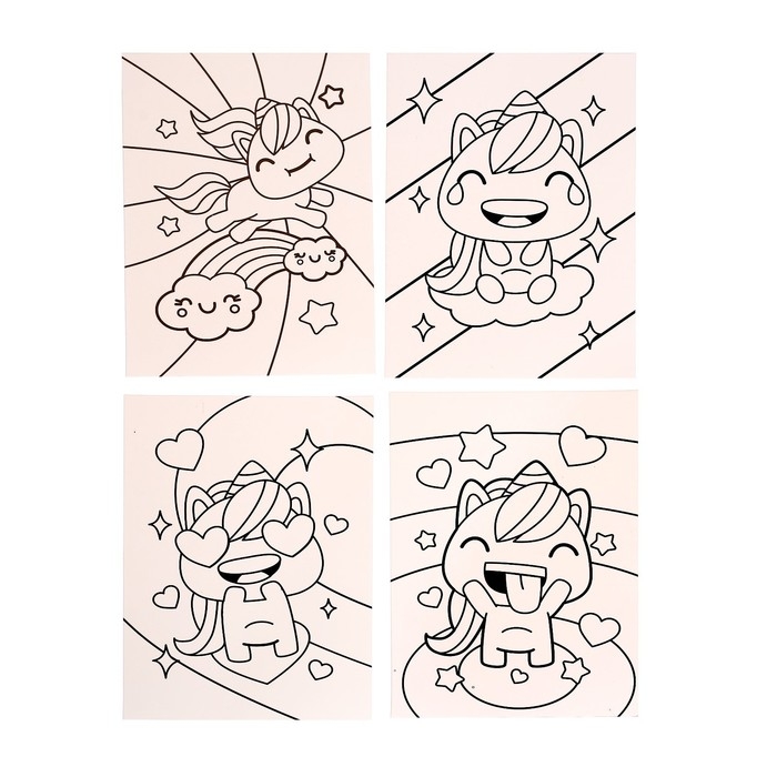 Набор для творчества &laquo;Волшебный ночник&raquo;, единорог, витражный, 3Д конструктор, 5+