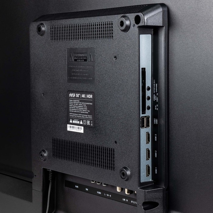 Телевизор HIPER QL50UD700AD, 50 Телевизор HIPER QL50UD700AD, 50", 3840x2160,DVB-T2/C/S2,HDMI 3, USB 2, Smart TV, графитовый