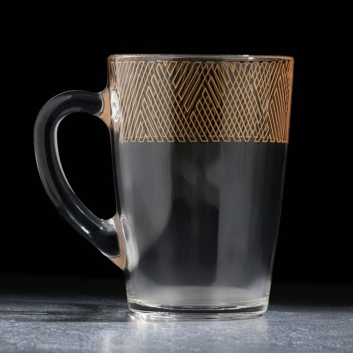 Кружка стеклянная &laquo;Золотая геометрия&raquo;, 300 мл