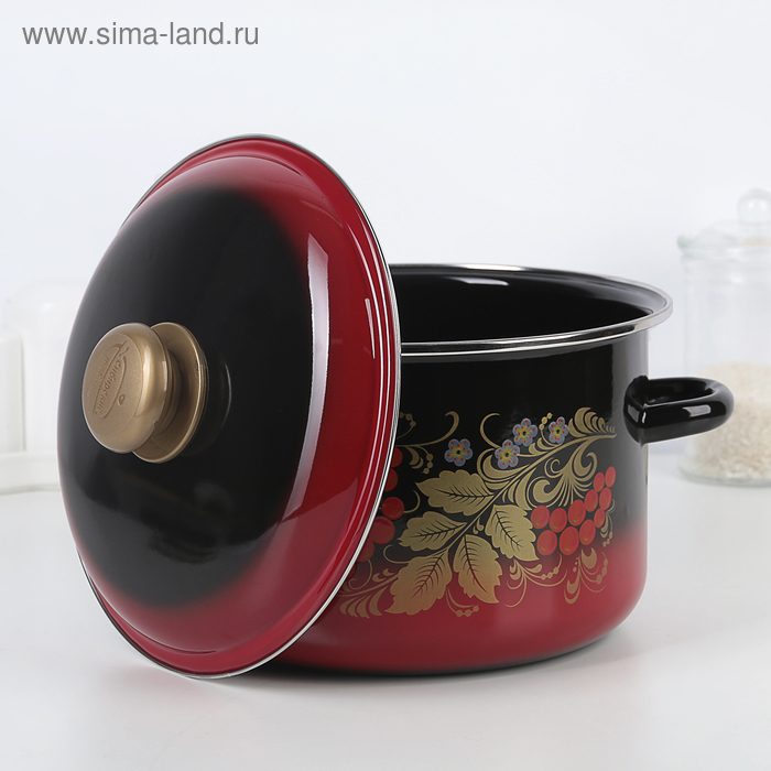 Кастрюля эмалированная «Рябинушка», 4 л, индукция Кастрюля эмалированная «Рябинушка», 4 л, индукция