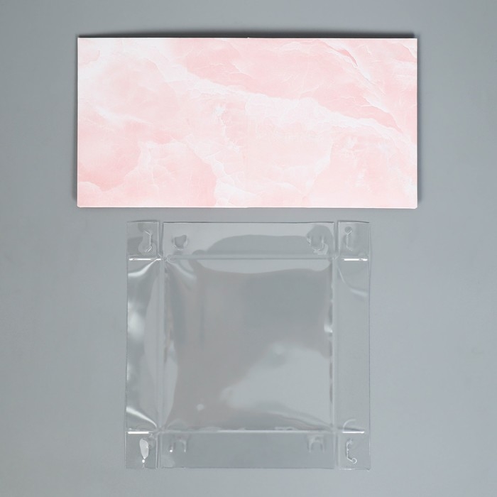 Коробка подарочная для цветов с PVC крышкой, упаковка, &laquo;Мрамор&raquo;, 12 х 12 х 12 см