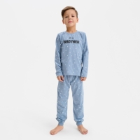Пижама детская для мальчика KAFTAN Brother, р.32 (110-116), серо-голубой Пижама детская для мальчика KAFTAN Brother, р.32 (110-116), серо-голубой