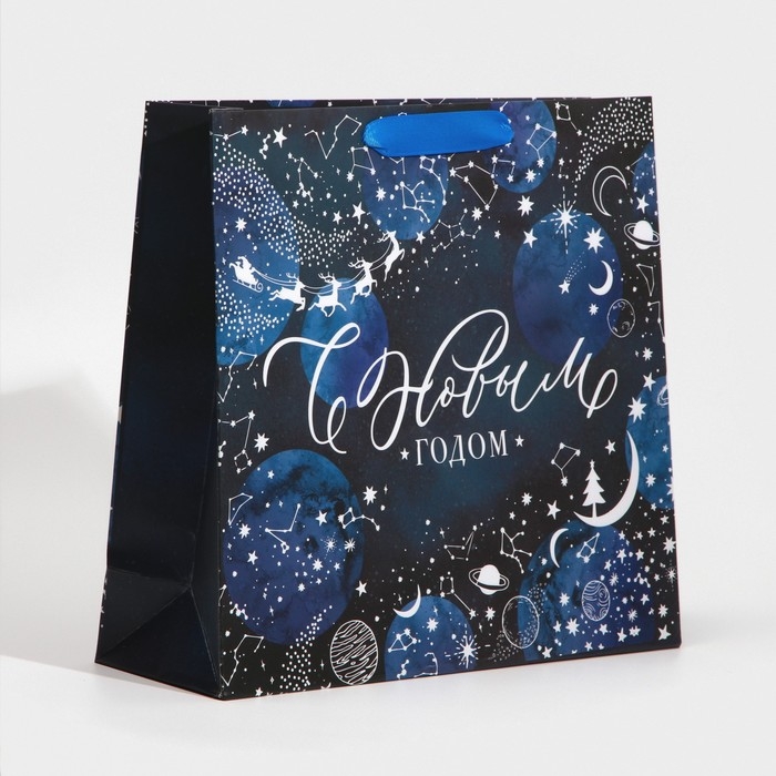 Пакет подарочный новогодний ламинированный «Волшебная ночь», M 30 х 26 х 9 см, Новый год Пакет подарочный новогодний ламинированный «Волшебная ночь», M 30 х 26 х 9 см, Новый год