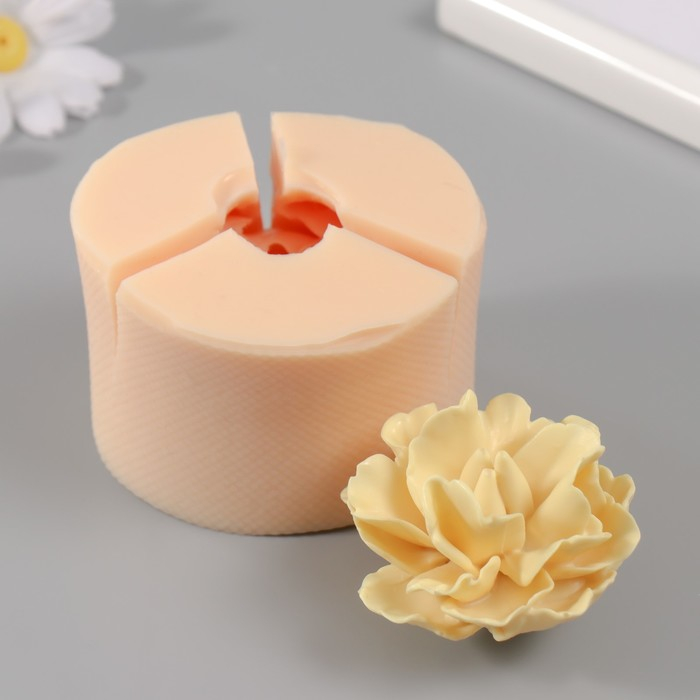 Молд силиконовый "Пион мадагаскар" d=6 cм, высота 4,5 см МИКС