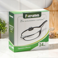 Сковорода &laquo;Гранит&raquo;, d=24 см, съёмная ручка, антипригарное покрытие, стеклянная крышка, цвет серый