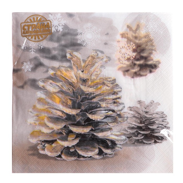 Салфетки бумажные &laquo;Шишки&raquo;, 33х33 см, набор 20 шт.