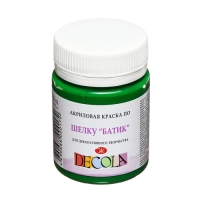 Краска по шелку "Батик", банка 50 мл, ЗХК Decola, Зеленая средняя 4428722 (акриловая на водной основе) Краска по шелку "Батик", банка 50 мл, ЗХК Decola, Зеленая средняя 4428722 (акриловая на водной основе)