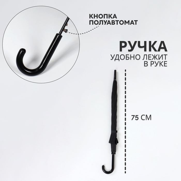 Зонт - трость полуавтоматический &laquo;Smile&raquo;, 8 спиц, R = 47/55 см, D = 110 см, рисунок МИКС