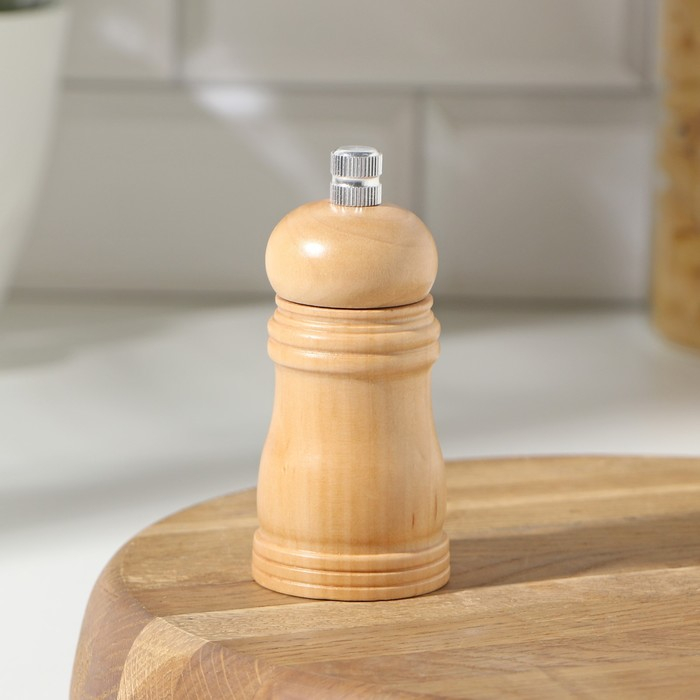 Мельница для специй Доляна, 10,5&times;4,5 см, металлический механизм, цвет светлое дерево