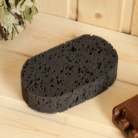 Мочалка банная 15х9 см черная "Добропаровъ" на подвесе Мочалка банная 15х9 см черная "Добропаровъ" на подвесе