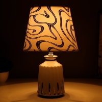 Настольная лампа "Николь" Е14 40Вт серебро  белый 20х20х33см