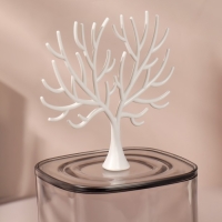 Органайзер для хранения &laquo;WOOD&raquo;, с крышкой, 9 &times; 10,8/20 см, в картонной коробке, цвет прозрачный/белый