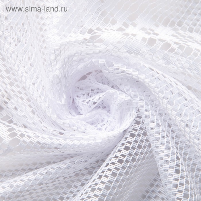 Тюль на кухню без шторной ленты, 200х165 см, цвет белый, 100% полиэстер