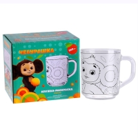 Кружка 230 мл, в наборе с красками и кисточкой &laquo;Чебурашка&raquo;, стекло
