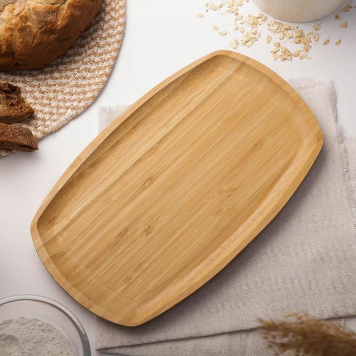 Блюдо для подачи Доляна Striata, овальное, 30×18 см, бамбук Блюдо для подачи Доляна Striata, овальное, 30×18 см, бамбук