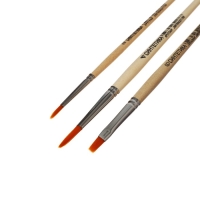 Набор кистей Синтетика 3 штуки, ЗХК "Цветик", №10, (круглые №: 2,4; плоская №: 6), 391291405