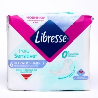 Гигиенические прокладки Libresse Ultra Pure Sensitive Ночные, 6 шт. Гигиенические прокладки Libresse Ultra Pure Sensitive Ночные, 6 шт.